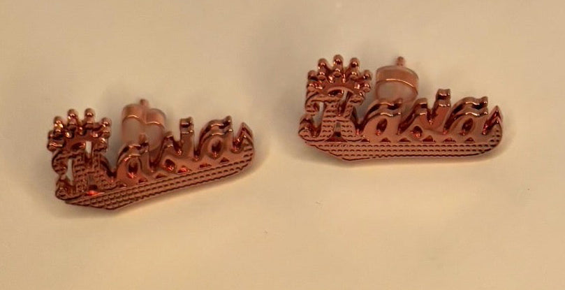 Double-Plated Name Earrings