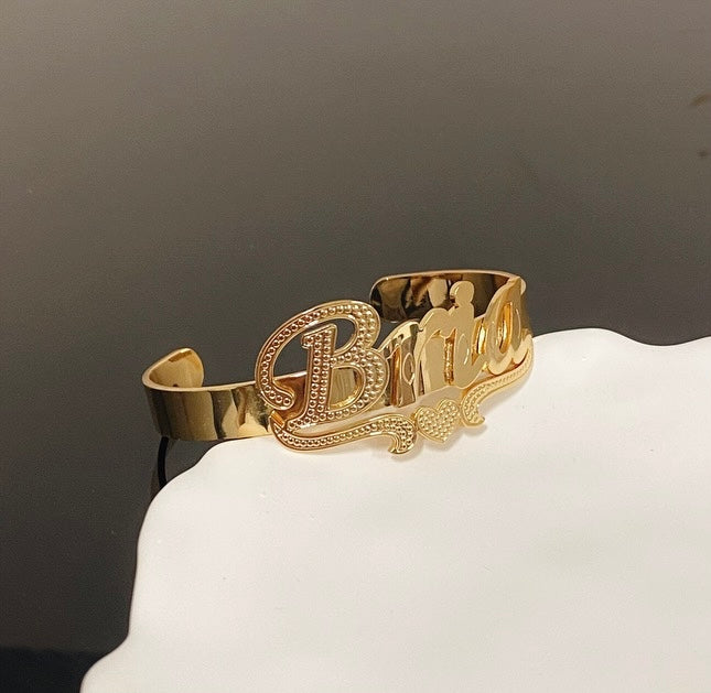 Double-Plated name bangle