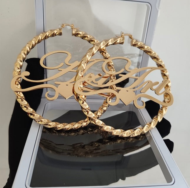 Custom Twist Hoop Earrings