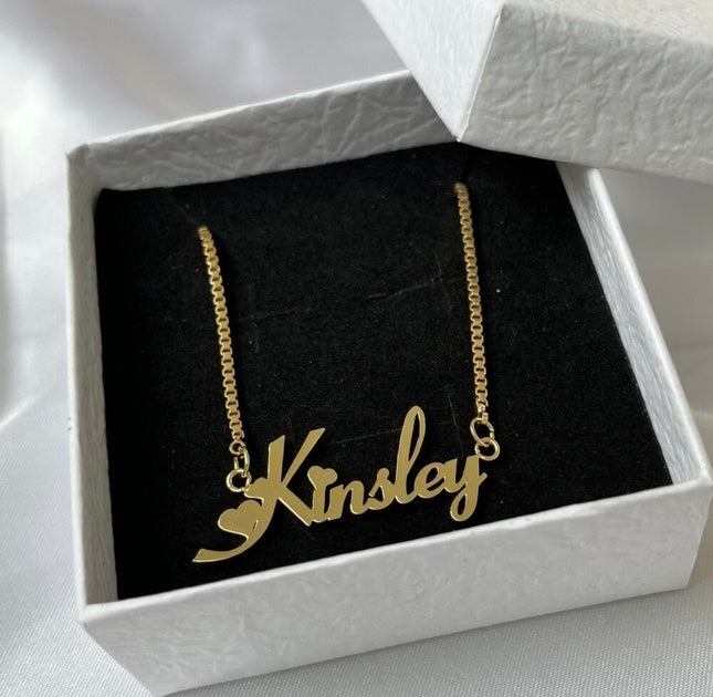 Heart Name Jewelry Set (Necklace, Earrings , & Bracelet – Kids)