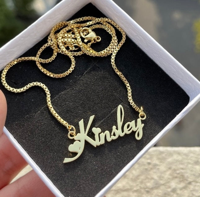 Heart Name Jewelry Set (Necklace, Earrings , & Bracelet – Kids)