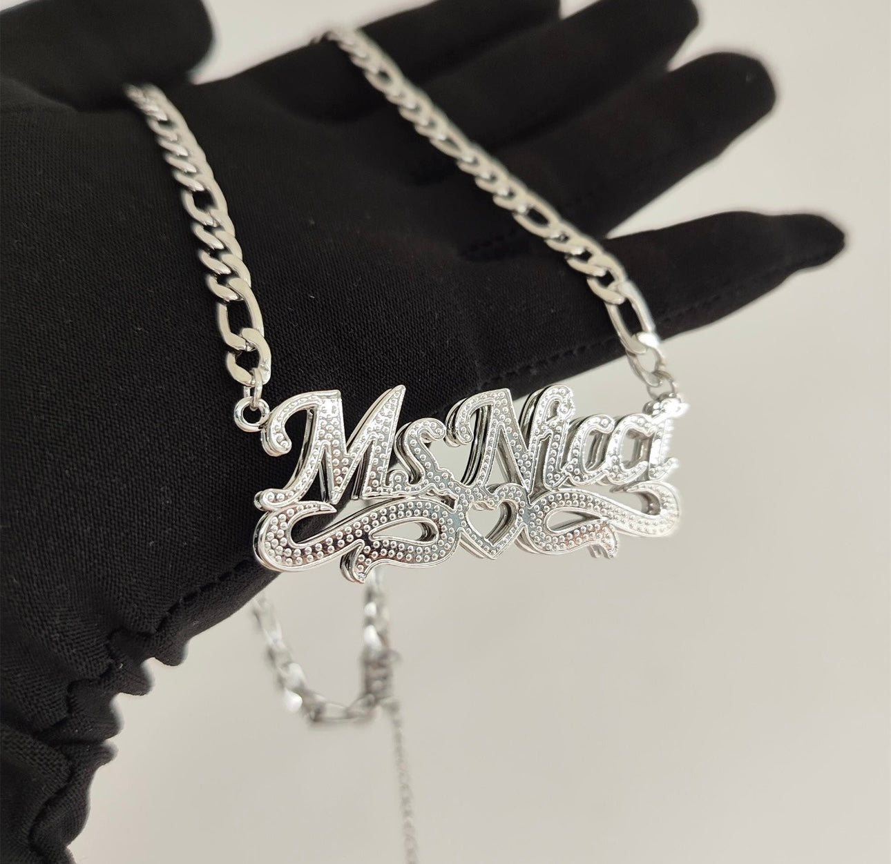 3D Name Necklace w/ Open Heart