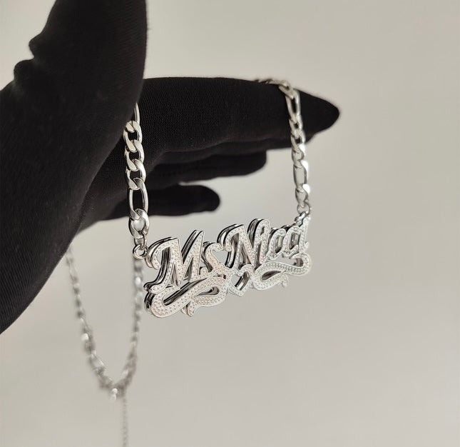 3D Name Necklace w/ Open Heart