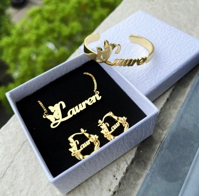 Little Flutter Set (Necklace, Earrings, & Bracelet – Kids)