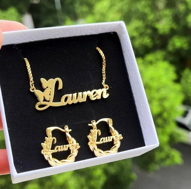 Little Flutter Set (Necklace, Earrings, & Bracelet – Kids)