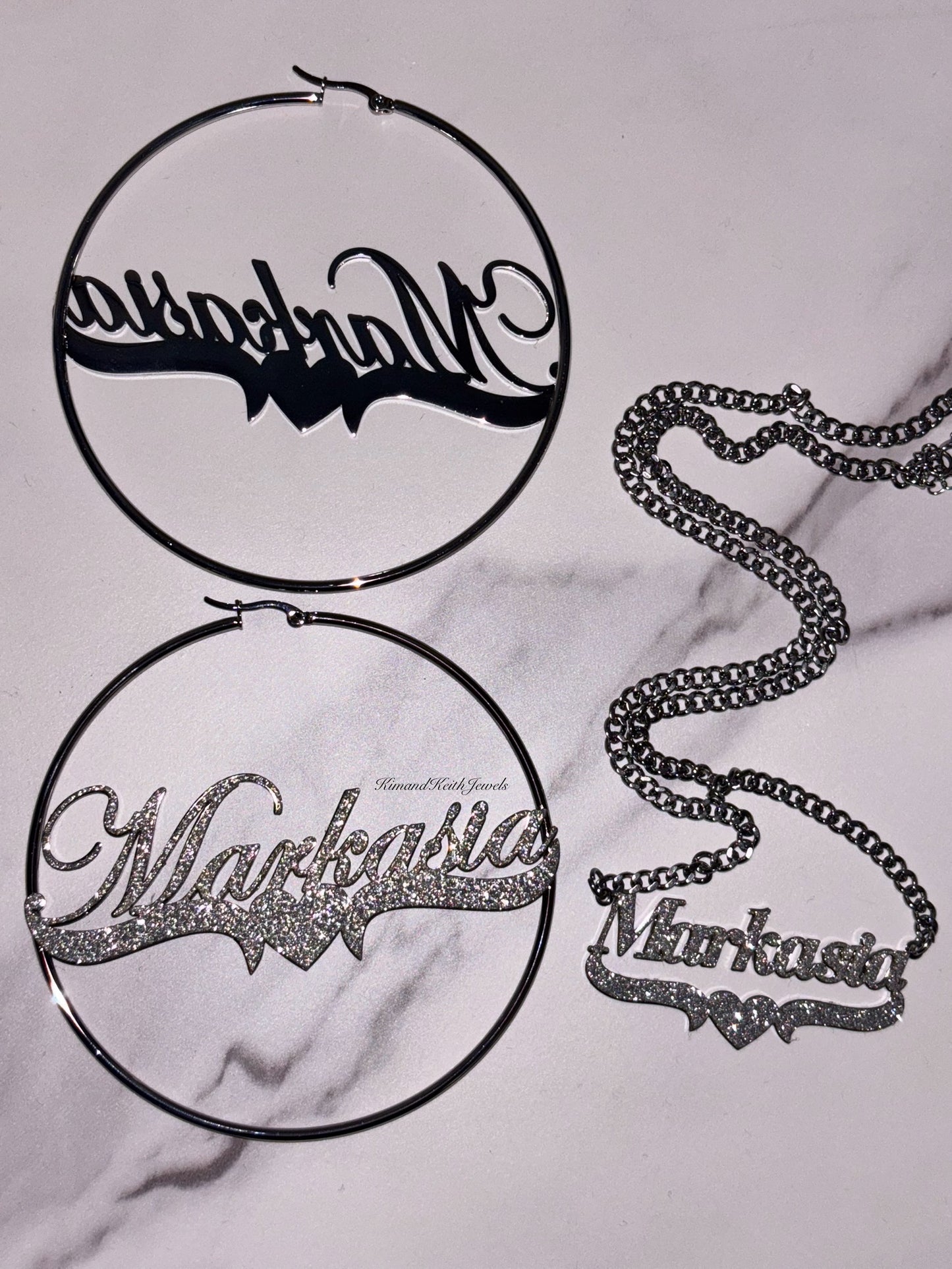 Bling Name Set ( Earrings & Necklace )