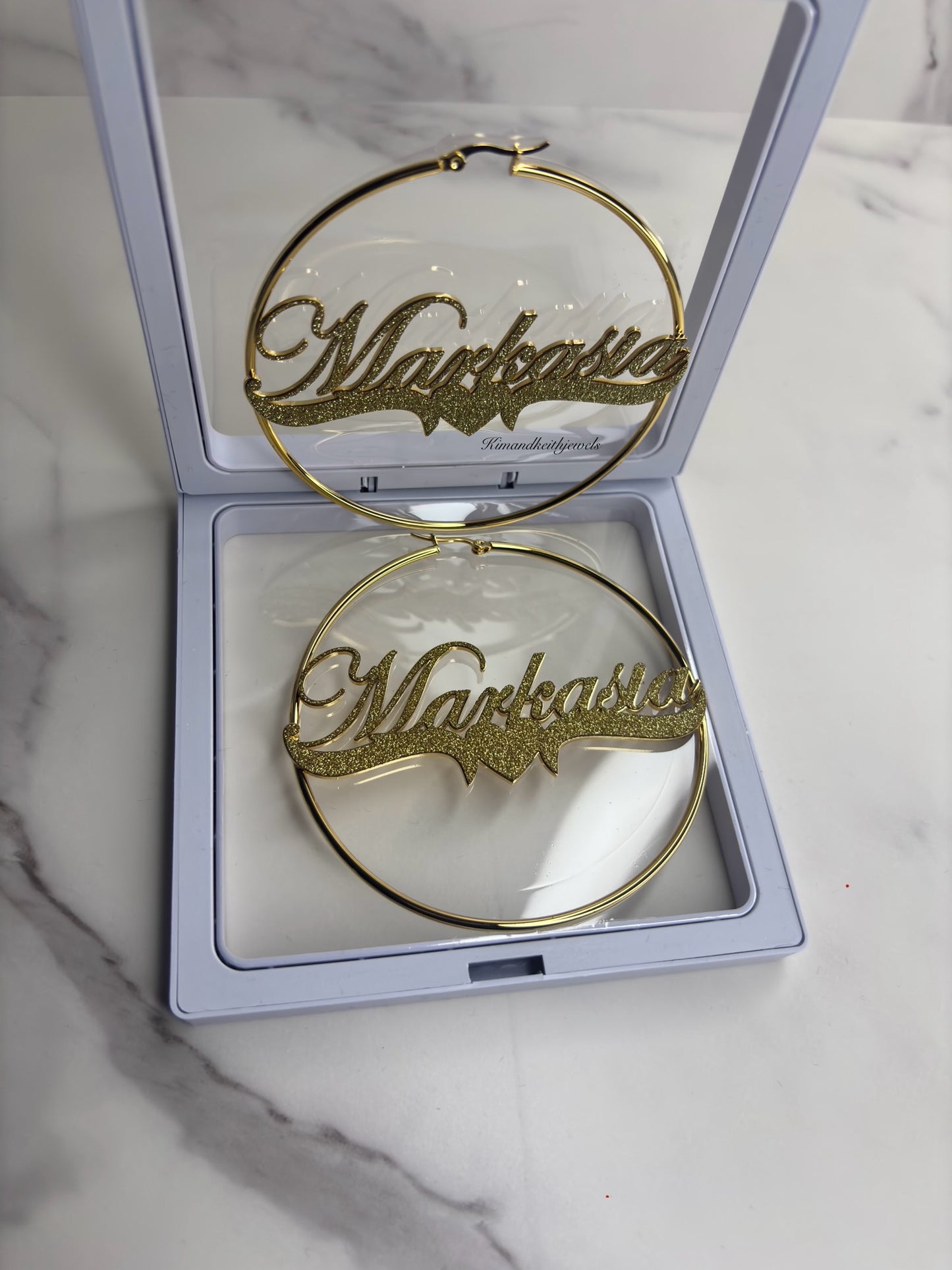 Personalized Bling Hoop Earrings