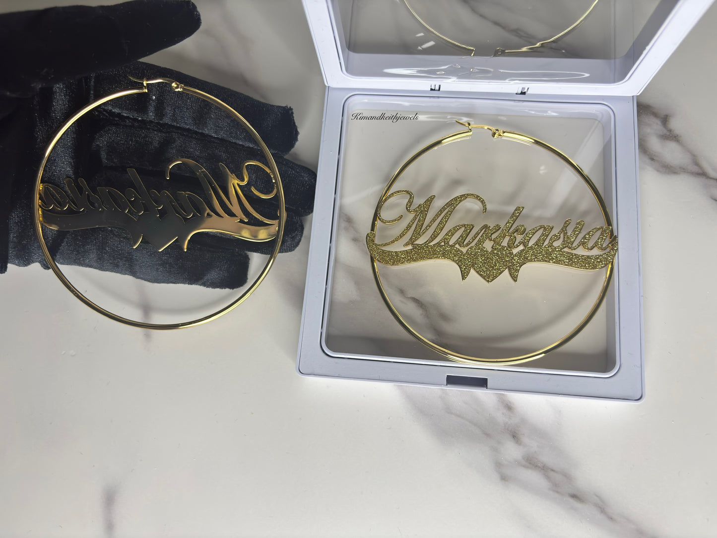 Personalized Bling Hoop Earrings