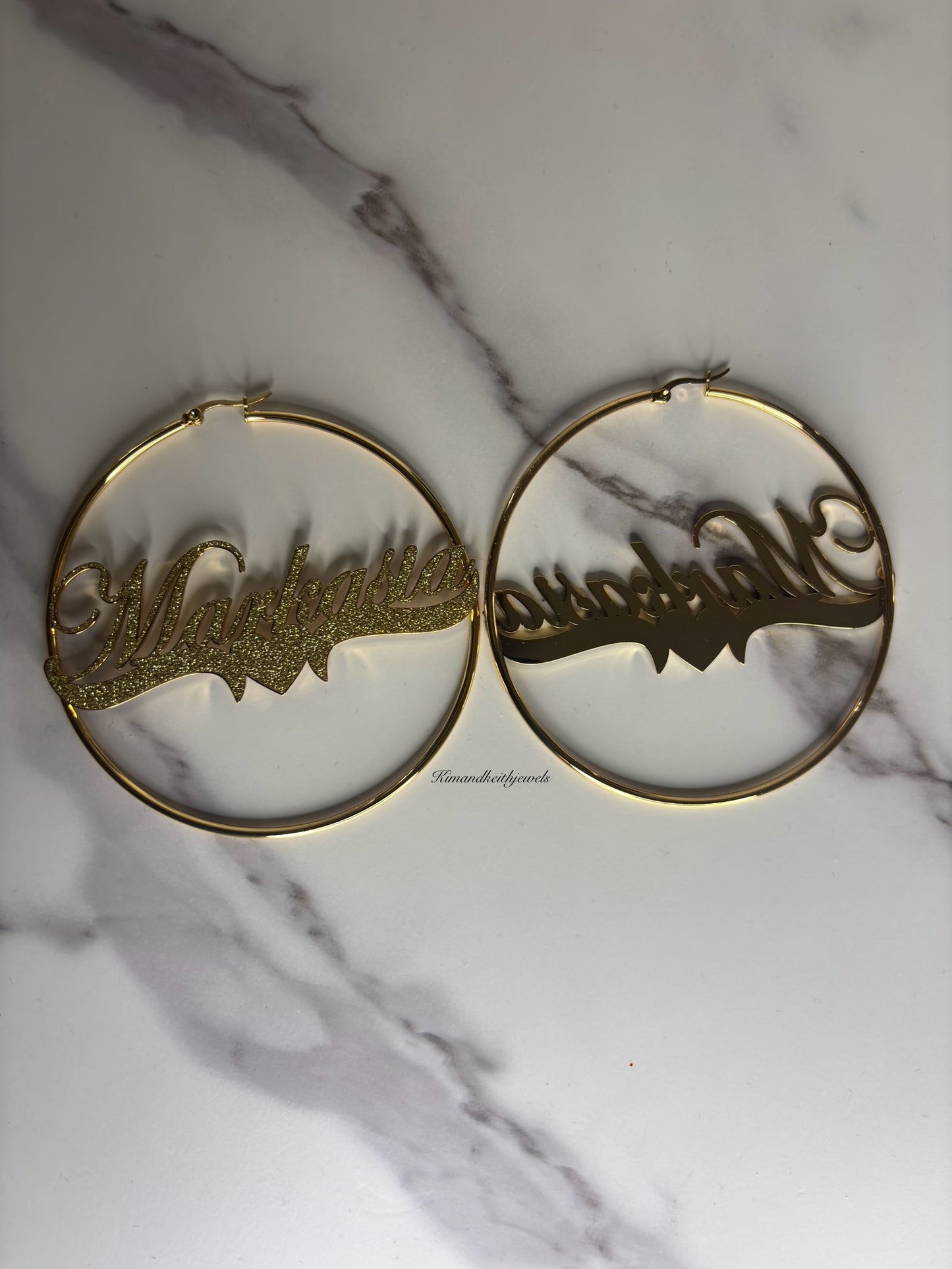 Personalized Bling Hoop Earrings