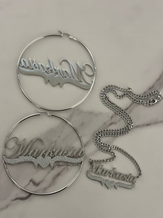 Bling Name Set ( Earrings & Necklace )