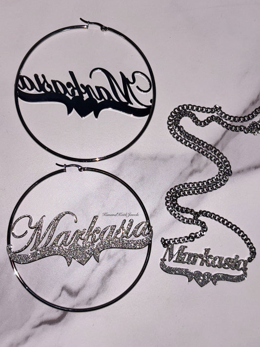 Bling Name Set ( Earrings & Necklace )